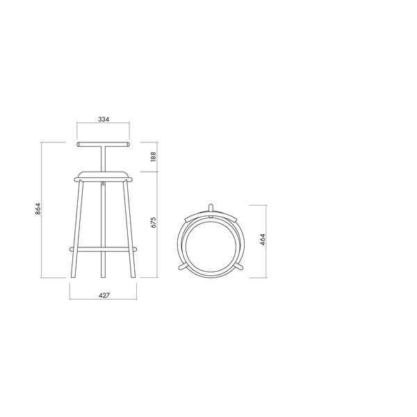 Sgabello da bar blu in metallo (altezza della seduta 68 cm) Hogo – noo.ma-image-3