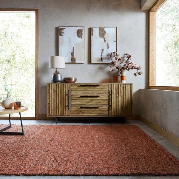 Tappeto color terracotta tessuto a mano 120x170 cm Finley – Flair Rugs-image-1
