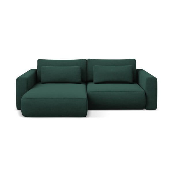 Divano angolare verde allungabile/con contenitore (con penisola a sinistra/con chaise lounge) Kapua – Makamii