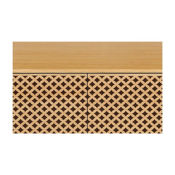 Commodino in legno di rovere decorato Diamante Camden - Woodman-image-4