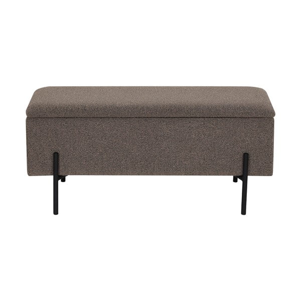 Panchina marrone con rivestimento in bouclé Watford – House Nordic