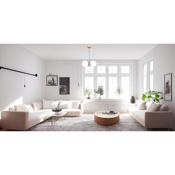 Lampada a sospensione con paralume in vetro oro e bianco ø 15 cm Hector - Squid Lighting-image-1