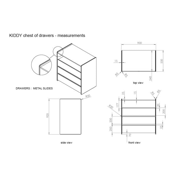 Cassettiera bianca per bambini Kiddy - Vipack-image-4