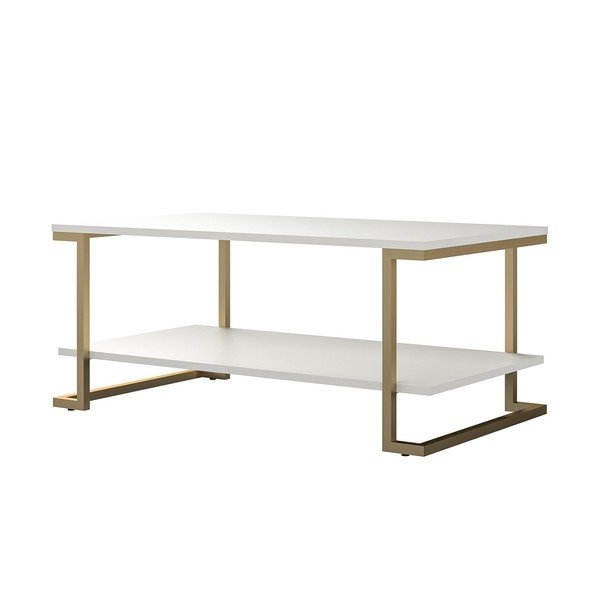 Tavolino in bianco e oro , 106 x 45 cm Camila - CosmoLiving by Cosmopolitan-image-3