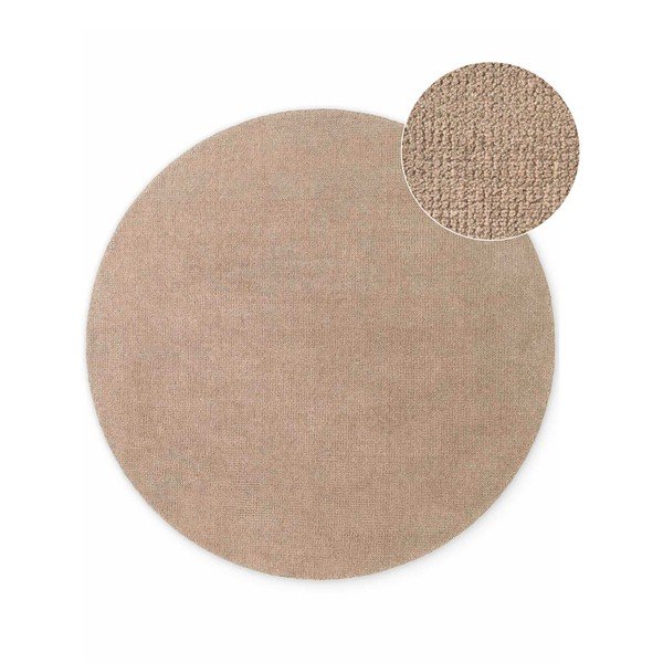 Tappeto rotondo beige in lana tessuto a mano ø 160 cm Greenwich – Ted Baker