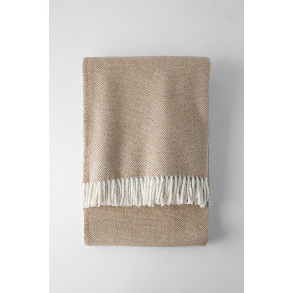 Plaid marrone chiaro con contenuto di cotone , 140 x 180 cm Jade - Euromant