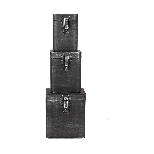 Contenitore in metallo nero, altezza 17 cm - LABEL51-image-1