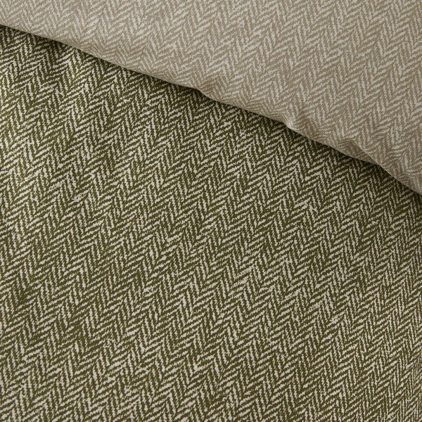 Set copripiumino e federa verde in flanella per letto matrimoniale 200x200 cm Brushed Herringbone – Catherine Lansfield-image-2