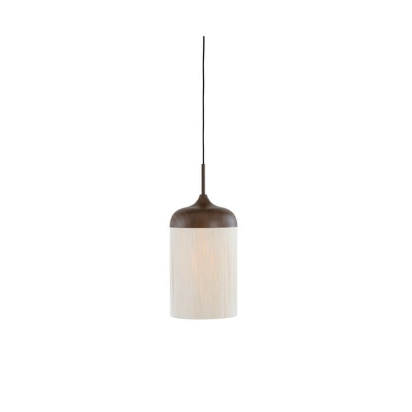 Lampadario marrone scuro con paralume in tessuto ø 16 cm Dania - Light & Living