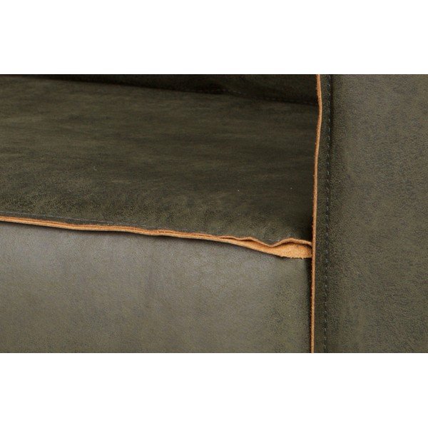 Divano verde scuro con rivestimento in pelle riciclata, 190 cm Rodeo - BePureHome-image-1