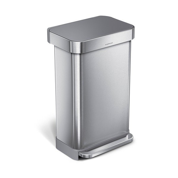 Cestino per la spazzatura argentato in acciaio con pedale 45 l – simplehuman