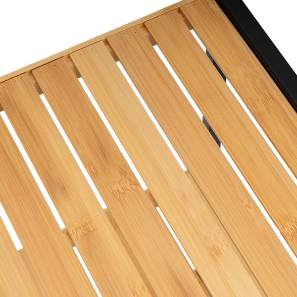 Scaffale nero e color legno naturale in bambù 30x70 cm - Casa Selección-image-2