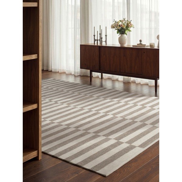 Tappeto bianco/grigio in lana reversibile/tessuto a mano 200x300 cm Vika – Hanse Home-image-1