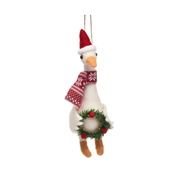 Decorazione per albero di natale in tessuto fatta a mano 14 cm Goose – Sass & Belle