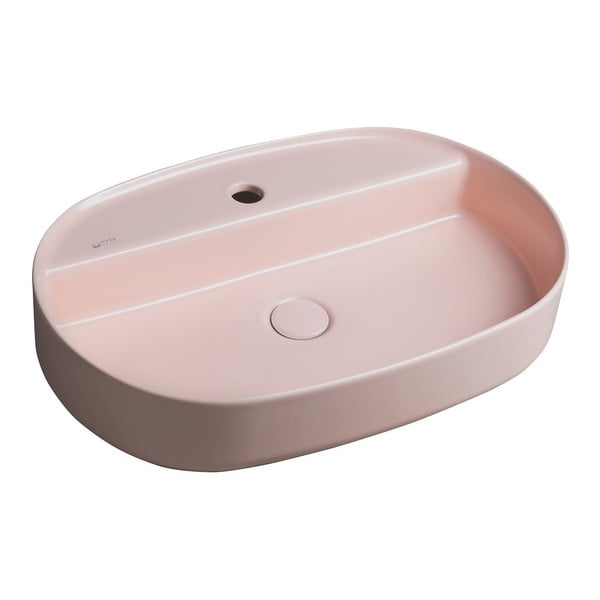 Lavabo rosa in ceramica 60x40 cm Infinity Oval – Sapho