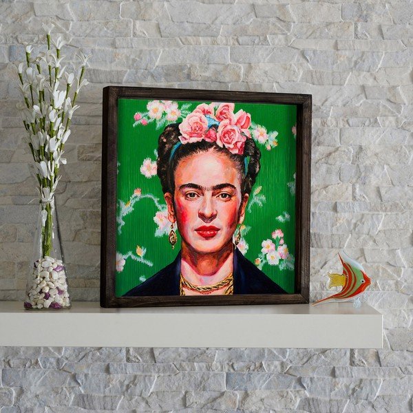 Pittura murale Frida Kahlo, 34 x 34 cm - Evila Originals-image-1