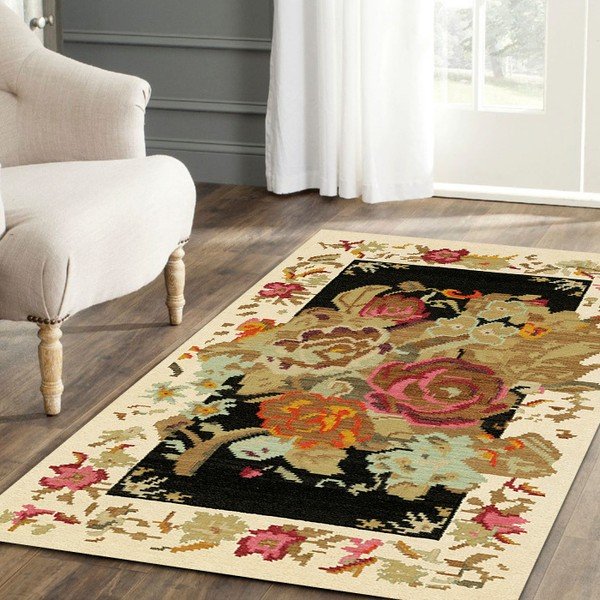 Tappeto chiaro fiorito, 110 x 160 cm - Kate Louise-image-1