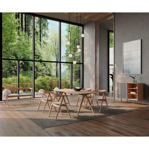 Sedia da pranzo in rovere nero-marrone Ava - Gazzda-image-1