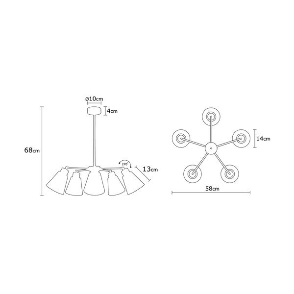 Lampadario con paralume in metallo ø 58 cm Manavgat – Opviq lights-image-3