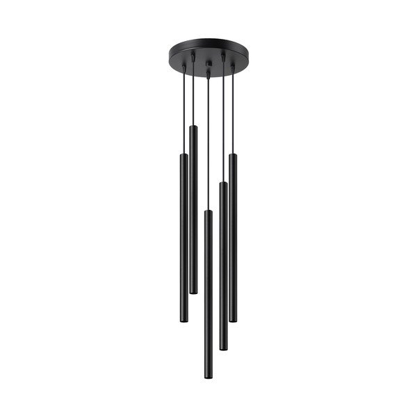 Lampadario nero in metallo ø 25 cm Fideus – Sollux