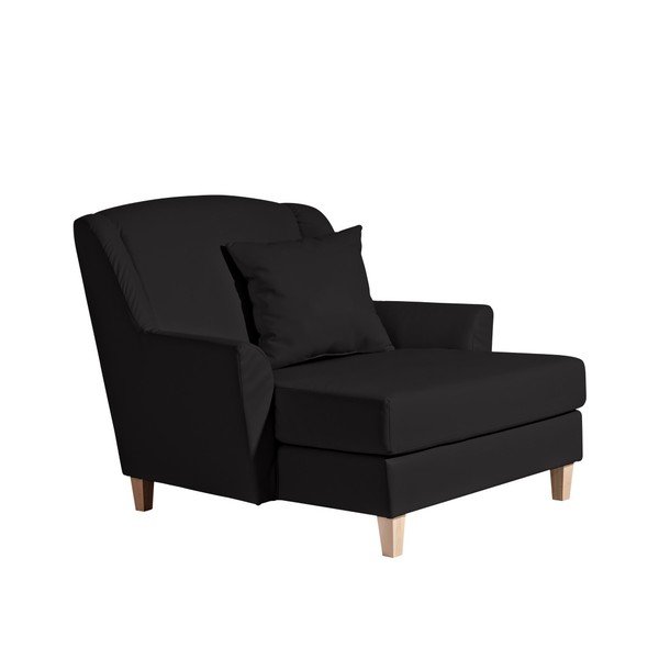 Poltrona lounge in similpelle Judith nera - Max Winzer