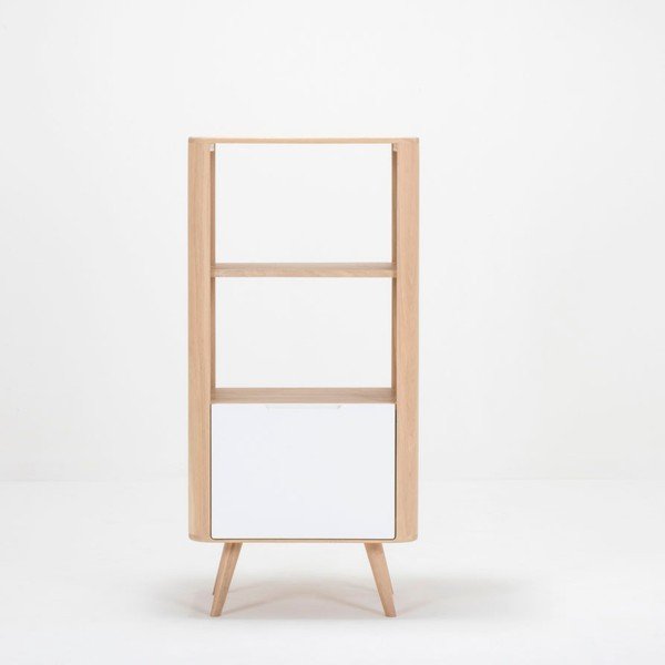 Libreria in rovere bianco 60x125 cm Ena - Gazzda-image-3