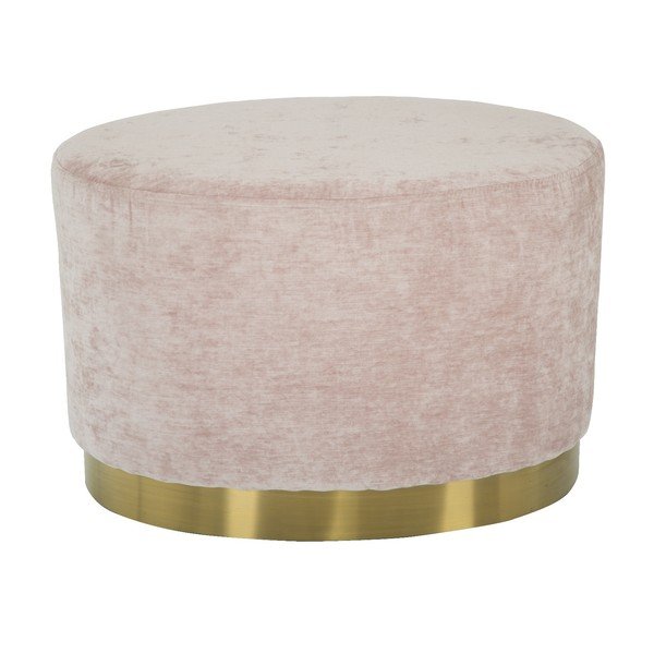 Pouf rosa chiaro con base color oro Ovale Grande - Mauro Ferretti-image-3
