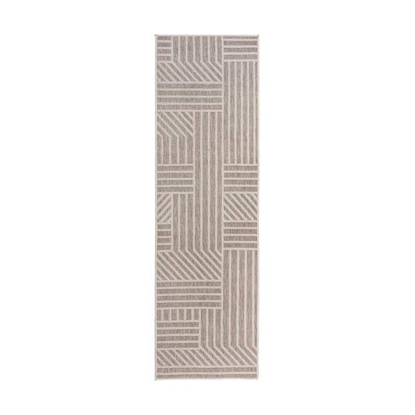 Tappeto da esterno beige/naturale 66x230 cm Blocks - Flair Rugs