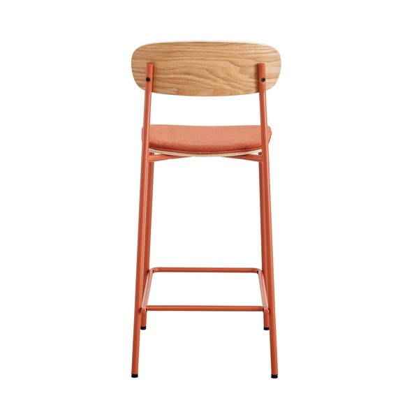 Set di 2 sgabelli da bar in colore rosso e naturale (altezza seduta 66 cm) Adriana - Marckeric-image-3