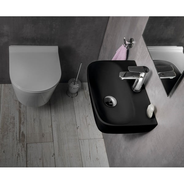 Lavabo nero in ceramica 42x29 cm Nerissa – Sapho-image-1