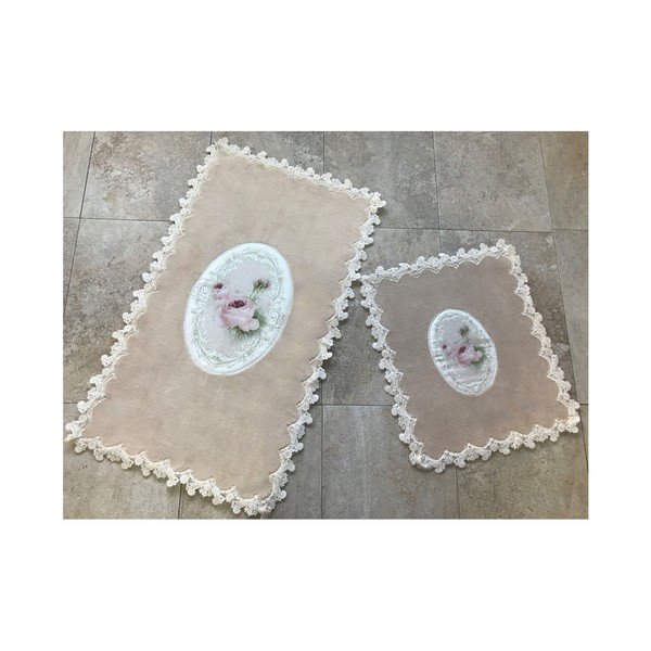 Set di 2 tappeti da bagno in cotone Rustico Mento - Foutastic