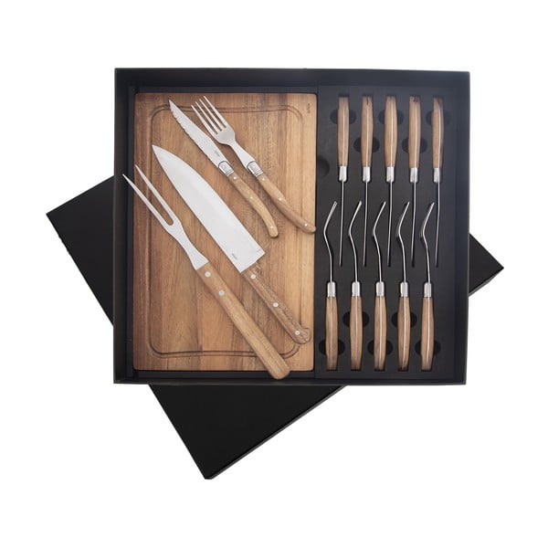 Posate argentate/di colore naturale in acciaio inox 15 pz – Orion