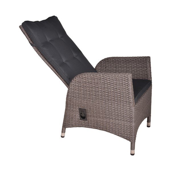 Poltrona da giardino grigio scuro in rattan artificiale Braga - Garden Pleasure-image-2