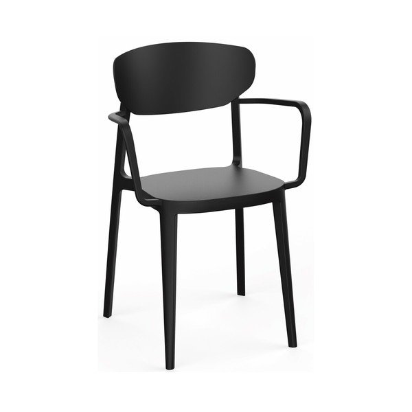 Sedia da giardino in plastica nera Mare - Rojaplast