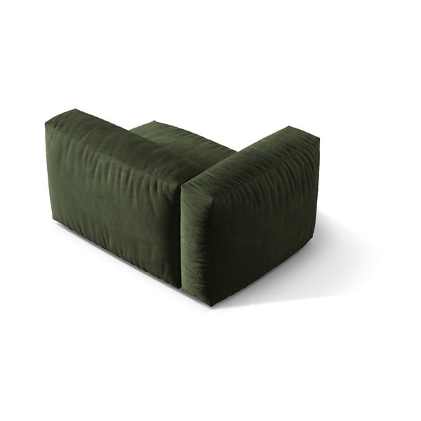 Parte divano componibile verde (con penisola a sinistra) con rivestimento in velluto Martina – Micadoni -image-2