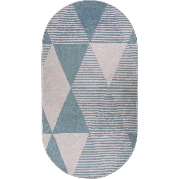 Tappeto lavabile blu 60x100 cm Oval - Vitaus