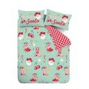 Set copripiumino e federa verde e rosa per letto singolo 135x200 cm Santa's Howdy Christmas – Catherine Lansfield