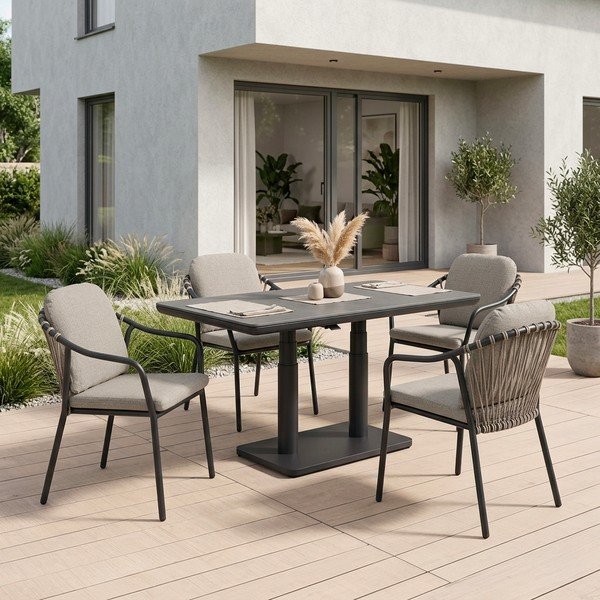 Sedia da esterno marrone chiaro in metallo Edvige – Bizzotto-image-1