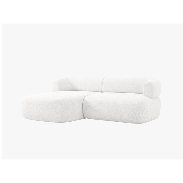 Divano angolare avorio (con penisola a sinistra/con chaise lounge) con rivestimento in bouclé Jenny – Micadoni -image-1