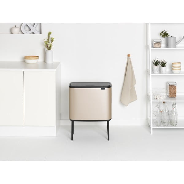 Bidone in acciaio touch per raccolta differenziata in oro 33 l Bo Touch Bin - Brabantia-image-1