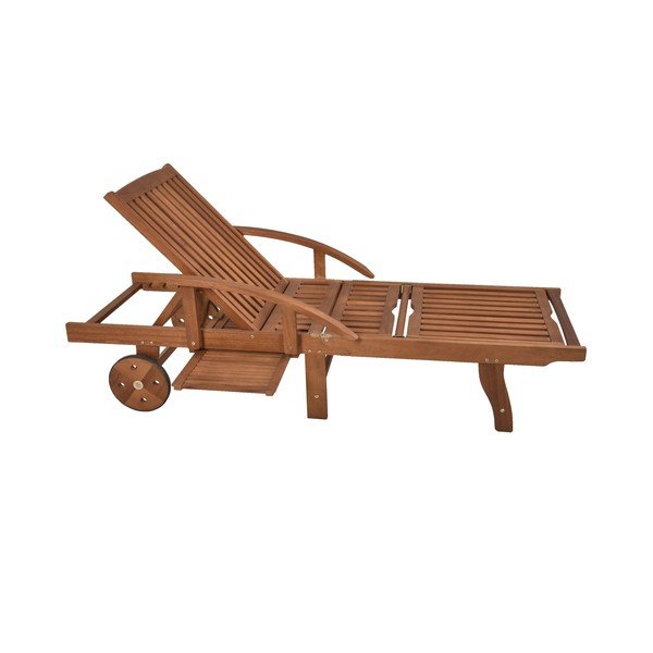 Chaise longue da giardino in legno marrone Beverly Hills - Garden Pleasure