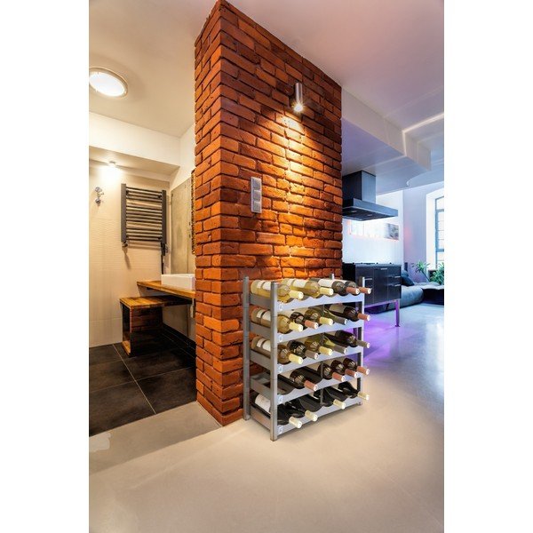 Portabottiglie in plastica grigio Vario - Rotho-image-1