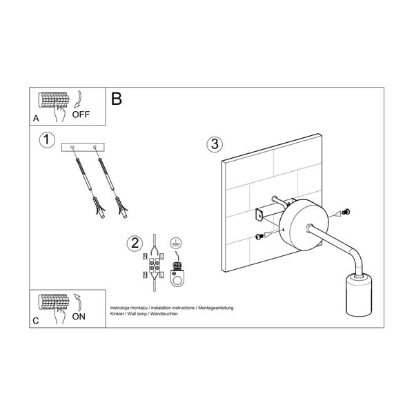 Lampada da parete nera Donato - Sollux-image-4