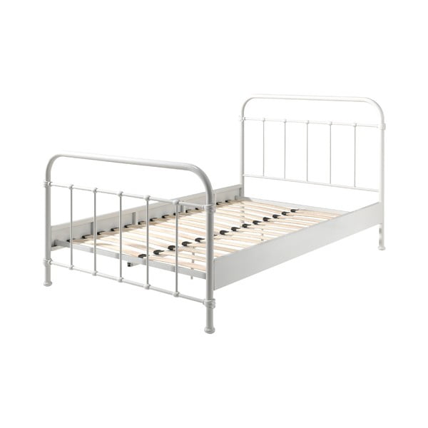 Letto per bambini in metallo bianco, 120 x 200 cm New York - Vipack-image-1