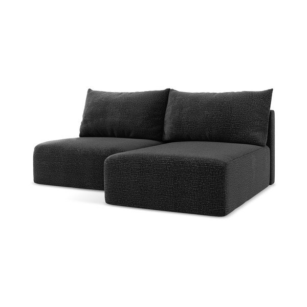 Divano angolare nero allungabile/con contenitore (con penisola a destra) Kalena – Makamii-image-1