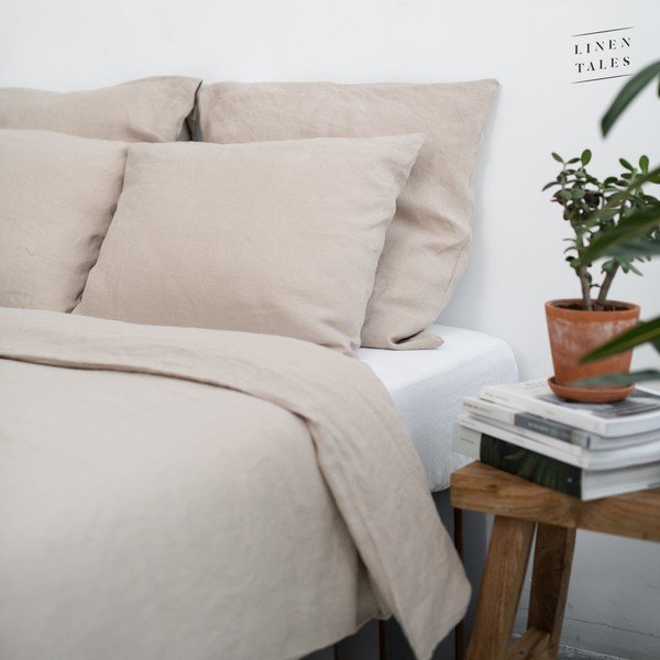 Biancheria da letto beige in fibra di canapa 220x200 cm - Linen Tales-image-2
