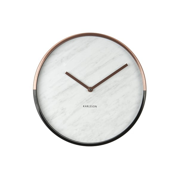 Hodiny Present Time Marble Delight White