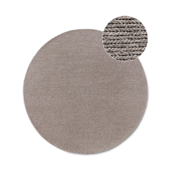 Tappeto rotondo marrone chiaro in lana tessuto a mano ø 200 cm Francois - Villeroy&Boch