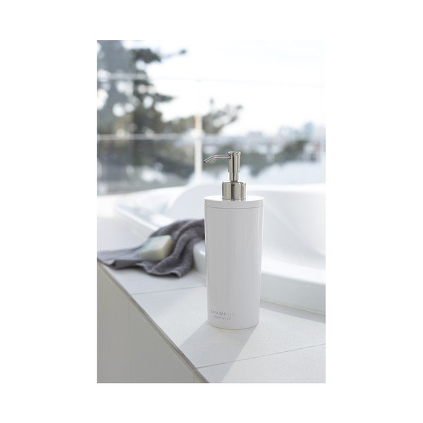 Dispenser per sapone bianco in plastica 500 ml Round – YAMAZAKI-image-3