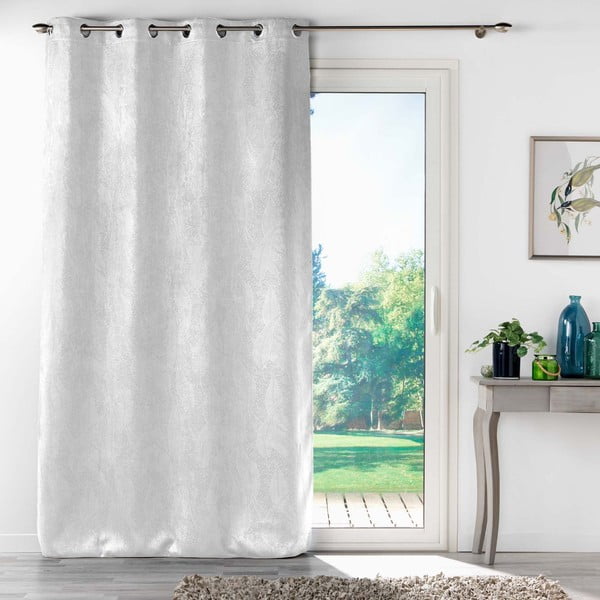 Tenda oscurante in velluto bianco 135x280 cm Melodie - douceur d'intérieur-image-2